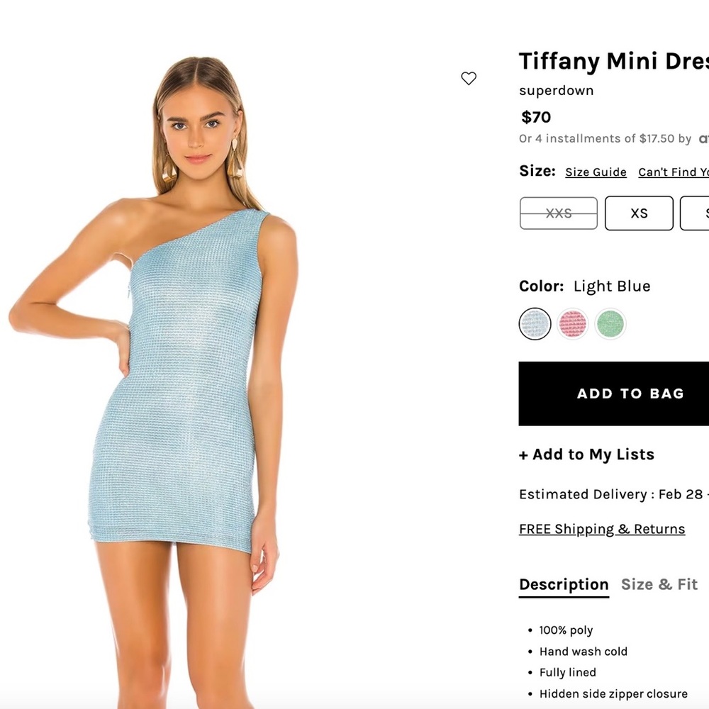 REVOLVE Superdown Tiffany Mini Dress, TAGS ON XS